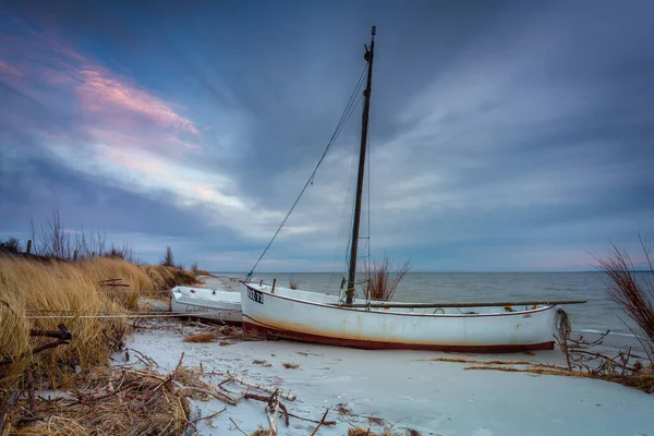 Prachtig Strand Van Oostzee Bij Zonsondergang Kuznica Hel Schiereiland Polen — Stockfoto