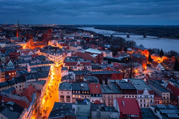 Architektura Starého Města Torunu Soumraku Polsko — Stock fotografie