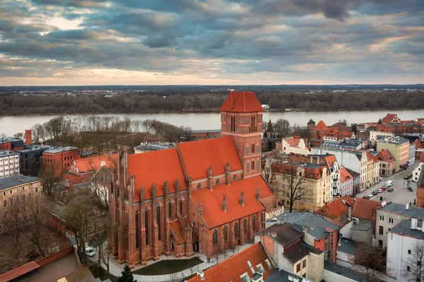 Arkitektur Den Gamla Staden Torun Vid Solnedgången Polen — Stockfoto