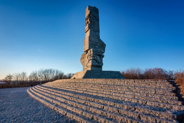 Gdaňsk Polsko Února 2022 Památník Westerplatte Památku Polských Obránců Poloostrov — Stock fotografie