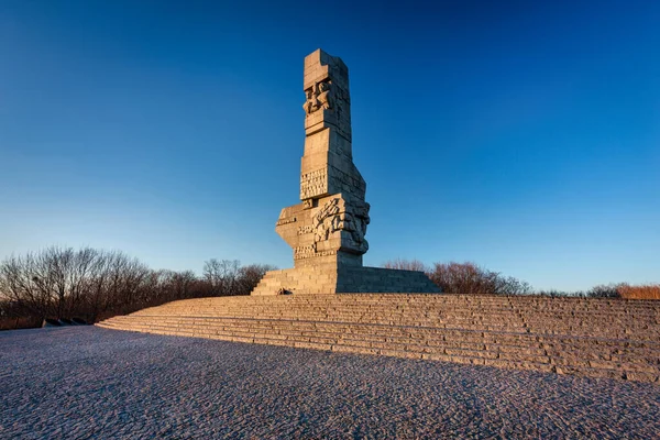 Gdaňsk Polsko Února 2022 Památník Westerplatte Památku Polských Obránců Poloostrov — Stock fotografie