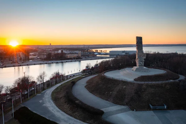 Gdansk Polen Februari 2022 Monumentet Till Försvarare Kusten Westereplattehalvön Vid — Stockfoto