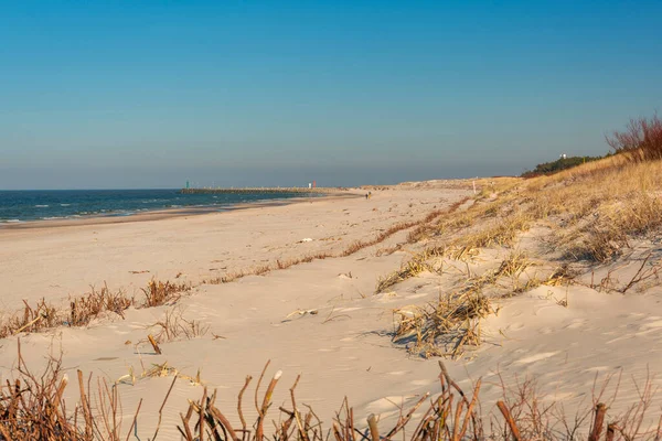 Beau Paysage Plage Mer Baltique Leba Pologne — Photo