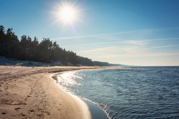 Hermoso Paisaje Playa Del Mar Báltico Leba Polonia —  Fotos de Stock