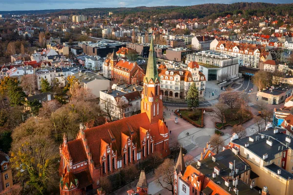 Aerial Landscape Sopot City Baltic Sea Sunrise Poland —  Fotos de Stock