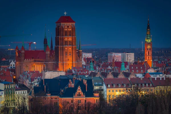 Cityscape Gdansk Historic Architecture Dusk Poland — Stock Fotó