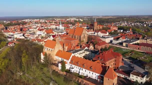 Historická Architektura Starého Města Chelmno Polsku — Stock video