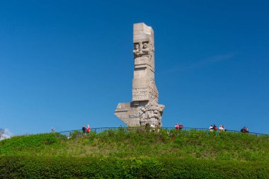 Gdansk, Polonya -6 Mayıs 2022: Westereplatte Yarımadası 'ndaki Sahilin Savunucuları Anıtı, Gdansk. Polonya