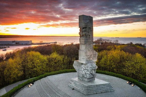 Gdansk Pologne Mai 2022 Monument Aux Défenseurs Côte Sur Péninsule — Photo