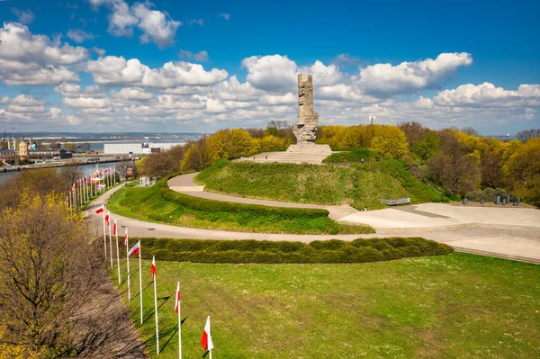 波兰格但斯克 2022年5月6日 格但斯克韦斯特雷普拉特半岛海岸卫士纪念碑 Monument Defenders Coast Westereplatte Peninsula — 图库照片