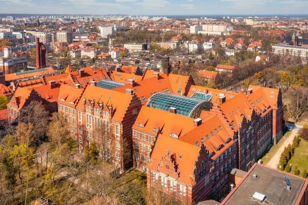 Beautiful Building University Technology Gdansk Spring Time Poland — Stock Photo, Image