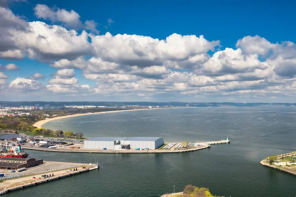 Lighthouse Exit Baltic Sea New Port Sunny Day Gdansk Poland — Stock Photo, Image