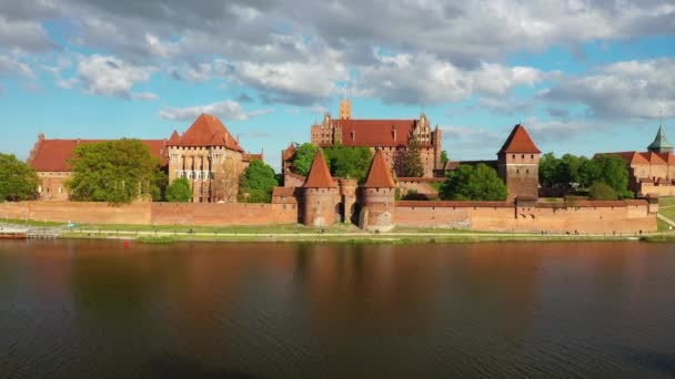 Castle Teutonic Order Malbork Nogat River Poland — Stock Video