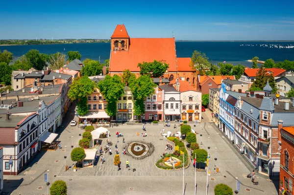 Puck Polonya Haziran 2022 Yaz Aylarında Puck Town Pazar Meydanının — Stok fotoğraf