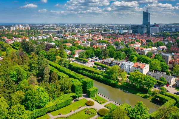 Aerial Landscape Public Park Gdansk Oliwa Poland — Stock Photo, Image