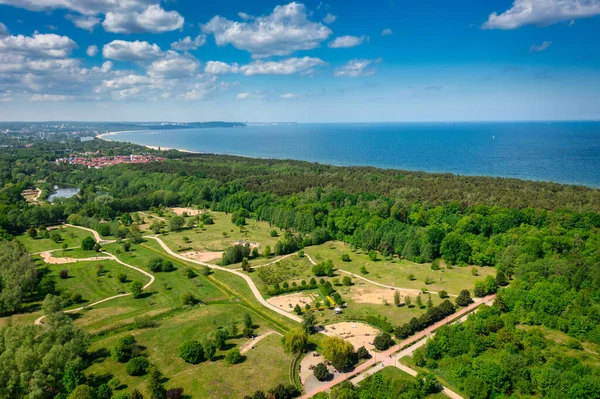 Parco Presso Mar Baltico Danzica Brzezno Estate Polonia — Foto Stock