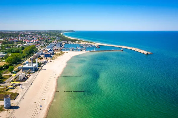 Luftaufnahme Des Strandes Wladyslawowo Der Ostsee Sommer Polen — Stockfoto