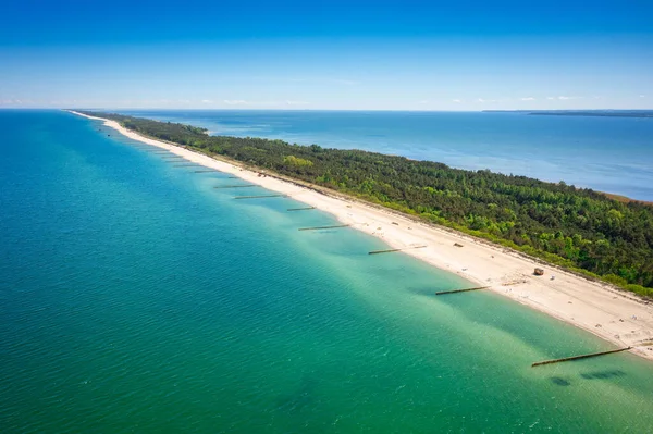 Aerial Landscape Beach Wladyslawowo Baltic Sea Summer Poland — Stockfoto