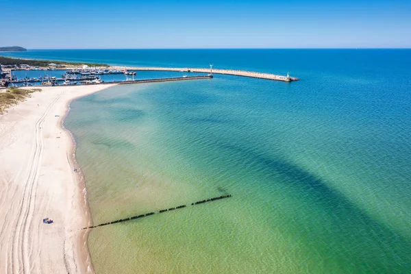 Aerial Landscape Beach Wladyslawowo Baltic Sea Summer Poland — Stockfoto