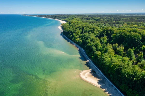Krajobraz Klifu Rozewie Nad Morzem Bałtyckim Latem Polska — Zdjęcie stockowe