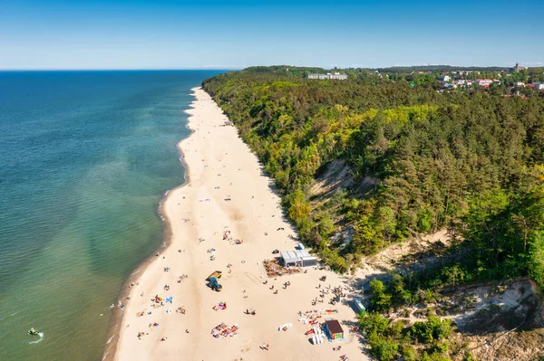 Luftaufnahme Des Strandes Jastrzebia Gora Der Ostsee Sommer Polen — Stockfoto