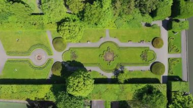 Polonya 'daki Gdansk Oliwa kamu parkında hava manzarası