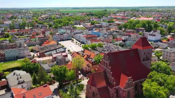 Architektura Rynku Miasta Puck Latem Polska — Wideo stockowe