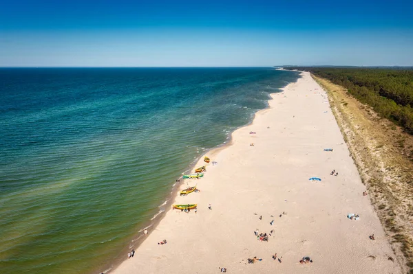 Paesaggio Aereo Della Spiaggia Debki Sul Mar Baltico Estate Polonia — Foto Stock