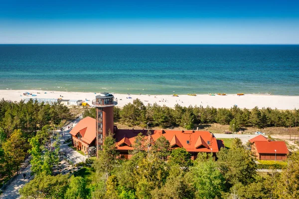 Aerial Landscape Beach Debki Baltic Sea Summer Poland — Stockfoto