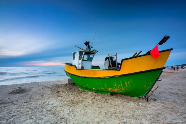 Bateau Pêche Sur Plage Mer Baltique Jantar Pologne — Photo