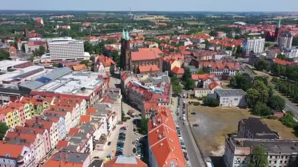 Чудова Архітектура Міста Легника Нижній Сілезії Польща — стокове відео