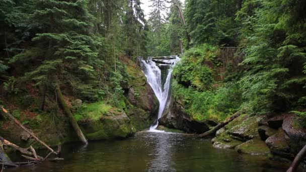 Beautiful Szklarki Waterfall Karkonosze Mountains Poland — Vídeo de stock