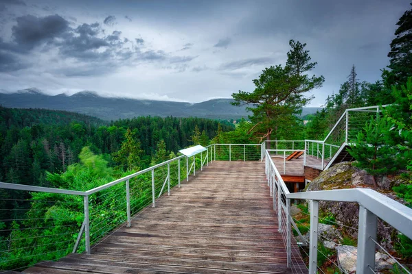 Morning Mists Karkonosze Mountains Poland — Foto de Stock