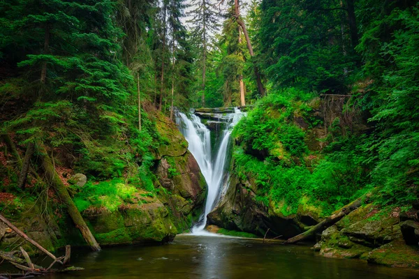 Beautiful Szklarki Waterfall Karkonosze Mountains Poland – stockfoto