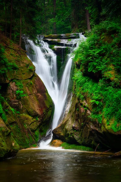 Beautiful Szklarki Waterfall Karkonosze Mountains Poland — Foto Stock