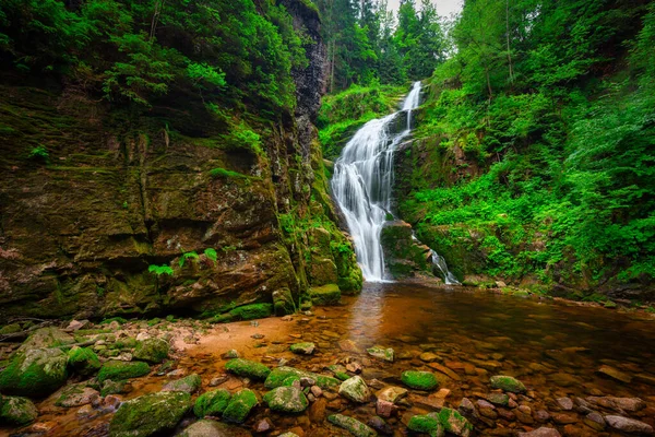 Beautiful Kamienczyka Waterfall Karkonosze Mountains Poland – stockfoto