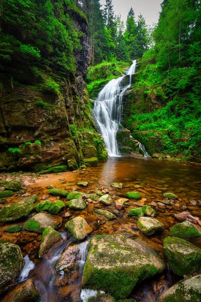 Beautiful Kamienczyka Waterfall Karkonosze Mountains Poland — Stock Photo, Image