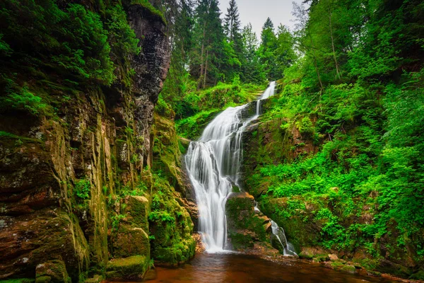 Schöner Wasserfall Kamienczyka Riesengebirge Polen — Stockfoto