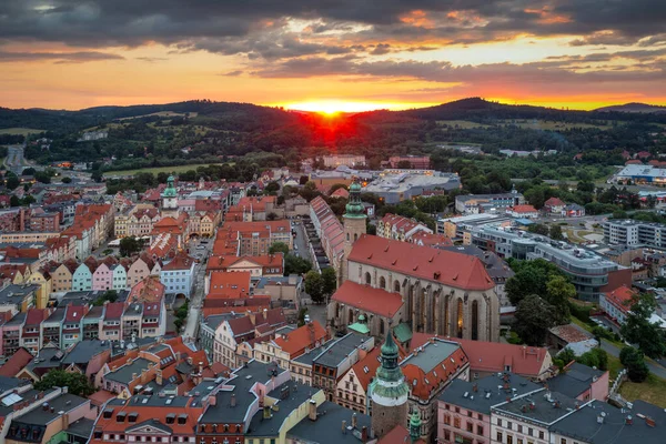 Beautiful Architecture Town Hall Square Jelenia Gora Sunset Poland — Stock Photo, Image