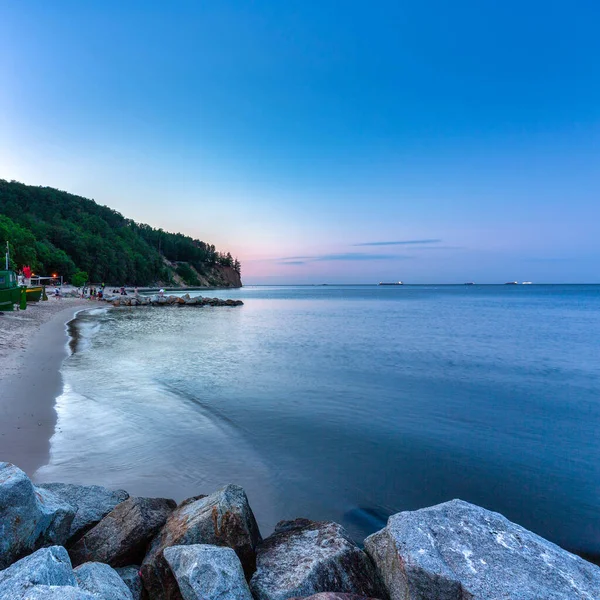 Baltic Sea Cliff Gdynia Orlowo Dusk Poland — Stockfoto
