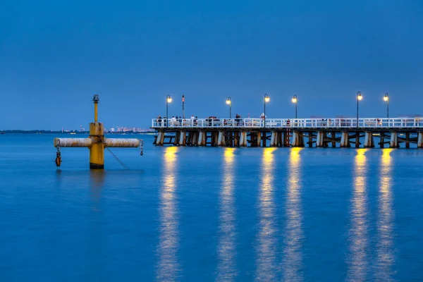 Baltic Molo Gdyni Orłowo Zmierzchu Polska — Zdjęcie stockowe