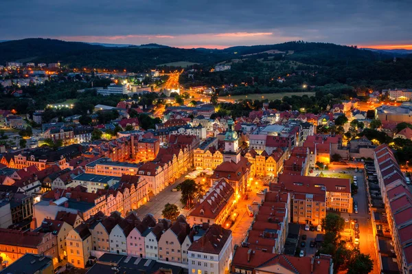 Beautiful Architecture Town Hall Square Jelenia Gora Dusk Poland — Stock Photo, Image