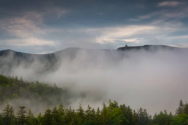 Morning Mists Karkonosze Mountains Poland — 스톡 사진