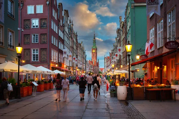 Gdansk Poland July 2022 People Walking Beautiful Old Town Gdansk — Stock Photo, Image