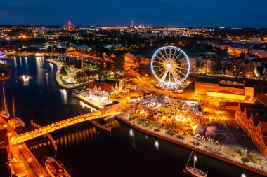 Beautiful architecture of the Main Town of Gdansk at dusk. Poland