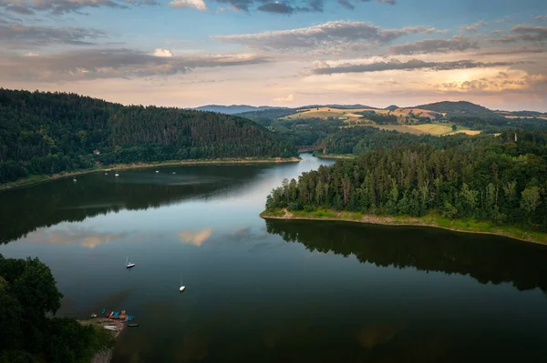 Beautiful Pilchowickie Lake Sunset Lower Silesia Poland — Stok fotoğraf