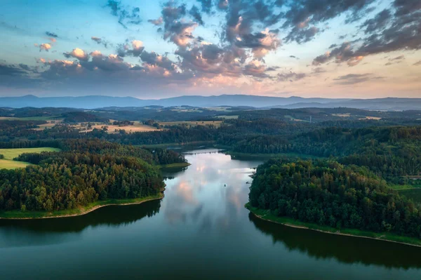 Озеро Пилчовицкое Закате Лоуэр Силезия Польша — стоковое фото