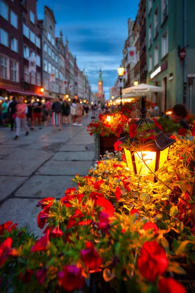 Волшебная Атмосфера Города Гданьска Вечером Польша — стоковое фото