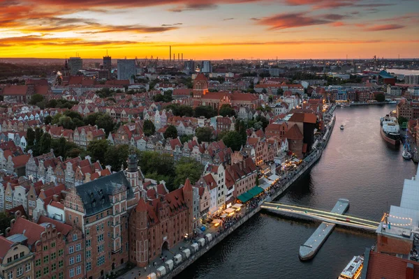Beautiful Gdansk Motlawa River Sunset Poland — ストック写真