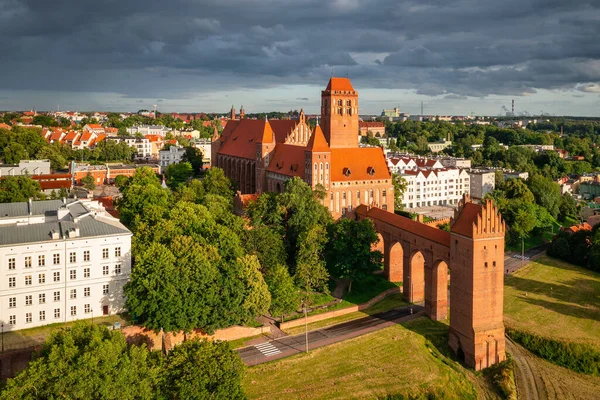 Castle Cathedral Kwidzyn Illuminated Setting Sun Poland — Stock Fotó